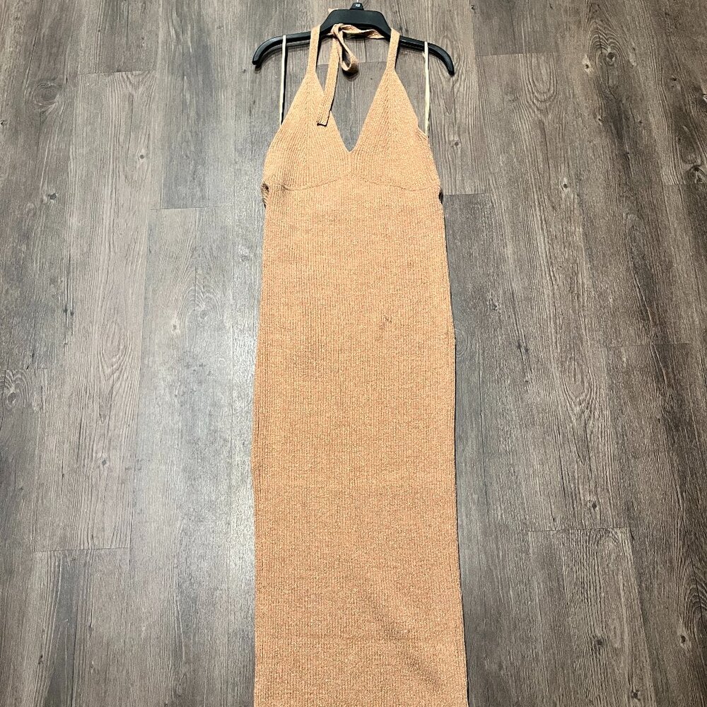 AllSaints Gold Shimmer Night Dress-Adjustable and Good Condition Backless